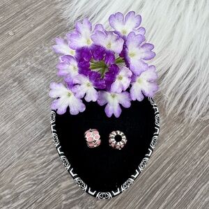 🌸 BRIGHTON Two Mini Pink Enamel Ring of Flower Bead Spacers